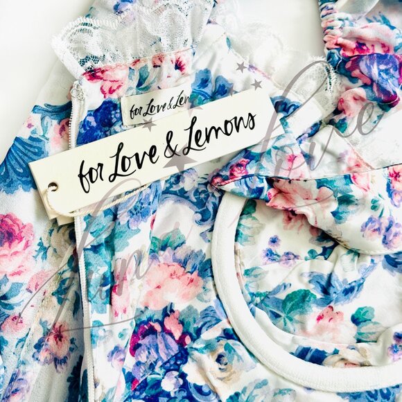FOR LOVE & LEMONS Audrey Floral Mini Dress NWT - Picture 12 of 13
